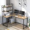 escritorio estilo industrial tipo l con estructura metálica — miniatura 2