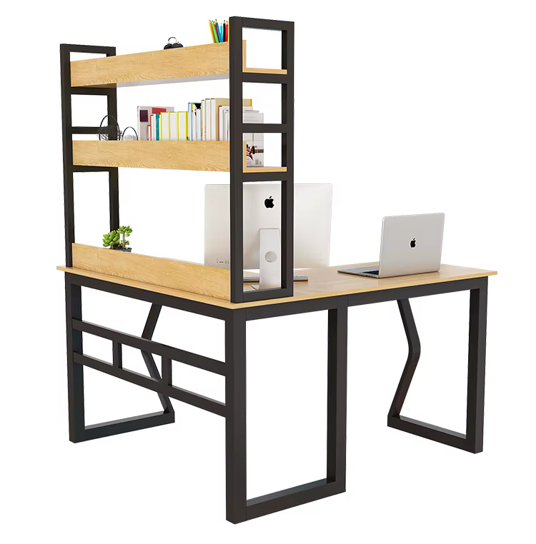escritorio estilo industrial tipo l con estructura metálica