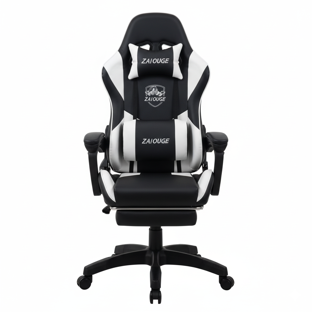 Silla gamer Zayouge blanco con negro