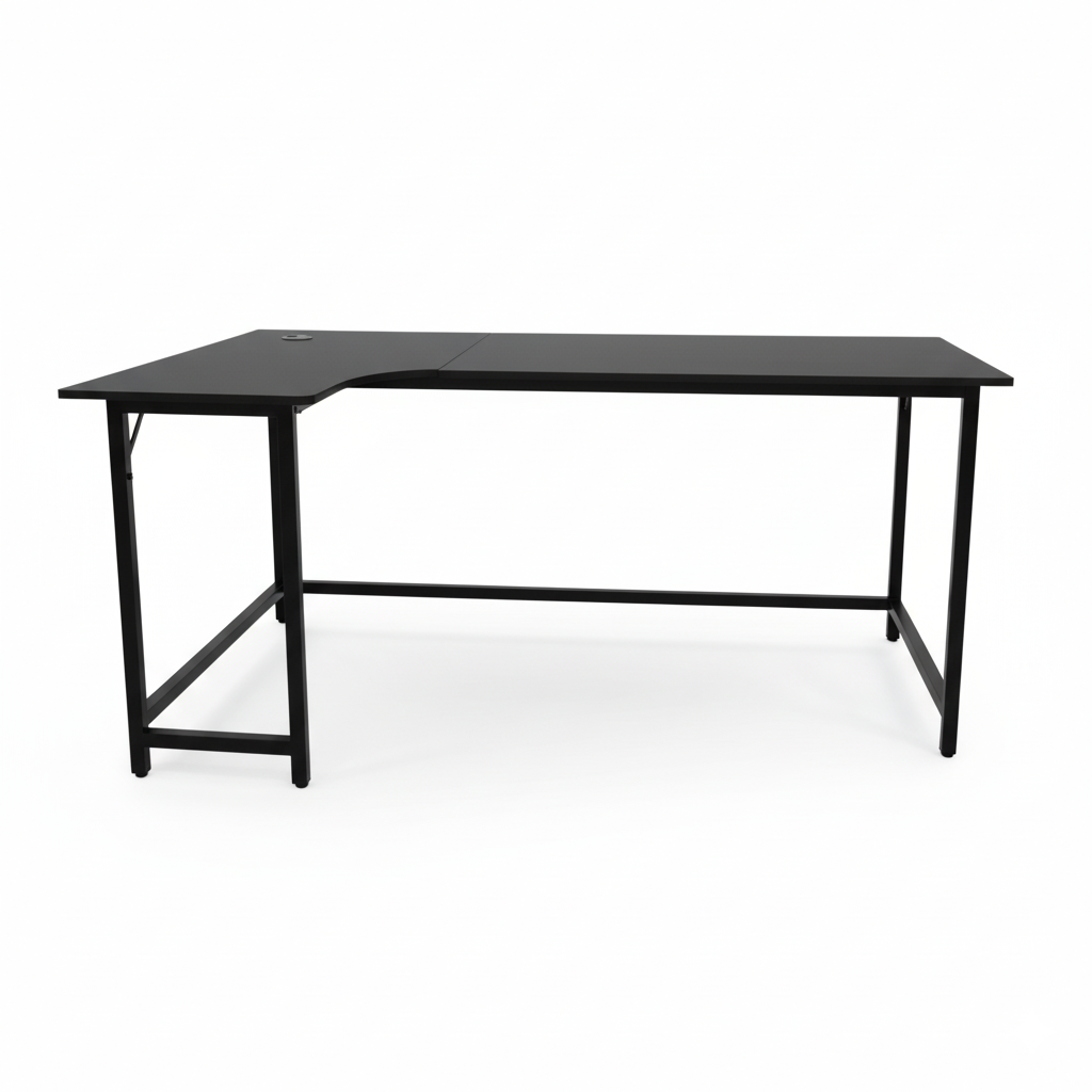 escritorio esquinero negro carbono tipo l 160x100x75 cm