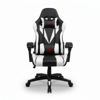 Silla Gamer Blanca con Negro SF1769 — Reposabrazos Ajustables y Reposapies — YIDRO Costa Rica