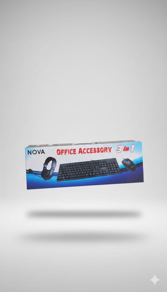 TECLADO MOUSE Y HEADSET NOVA USB 3 en 1