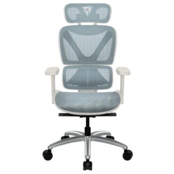 Silla de Oficina Reclinable Mesh con Cuero Sintético ThunderX3 XTC Chroma Azul/Blanca