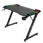 Escritorio Gamer RGB con Posavasos y Soporte Headset AeroCool GD3 Negro