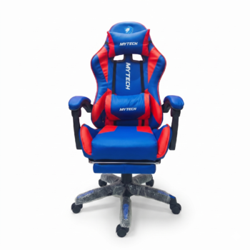 Silla Gamer Mytech con Masajeador Lumbar Azul con Rojo