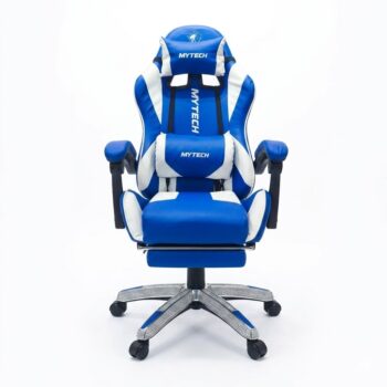 Silla Gamer Mytech con Masajeador Lumbar Azul con Blanco