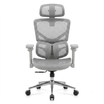 Silla de oficina ergonomica Avila gris en malla mesh - vista frontal, YIDRO Costa Rica