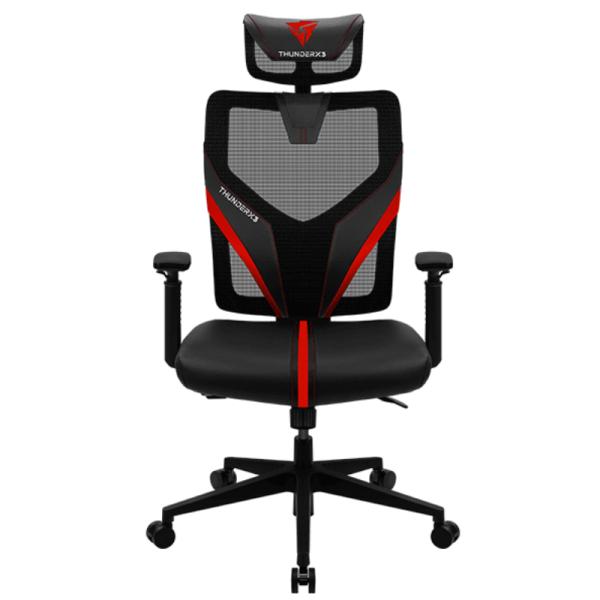 Silla Gamer Mesh Transpirable ThunderX3 YAMA1 Negra/Roja