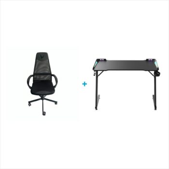 Combo Gamer Economico - silla gamer reclinable y escritorio con iluminacion RGB perimetral, showroom YIDRO Paseo Colon