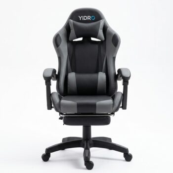 Silla Gamer CCS Negra con Gris — Con Reposapiés